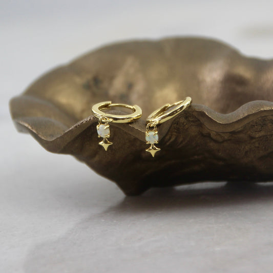 Celestial Stars Opal Hoop