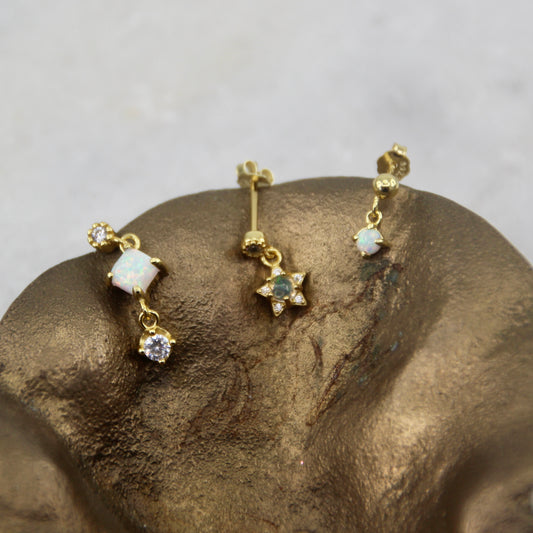Celestial Star Opal Earring