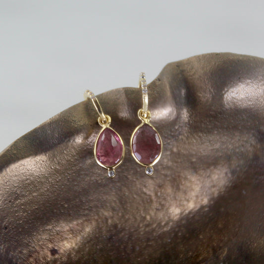 Moonspell Pink Tourmaline & Zircon Hoop