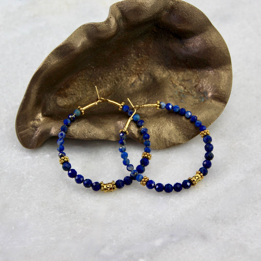 Lady of the Stars Large Gemstone Hoop