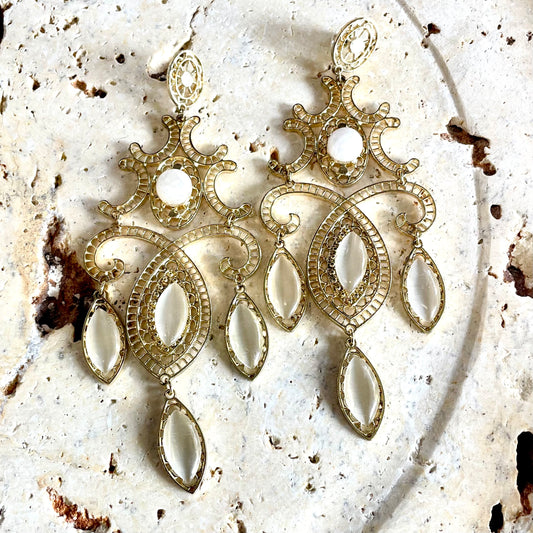 Lakshmi Goddess Gemstone Statement Earring