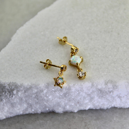 Celestial Star Opal Earring