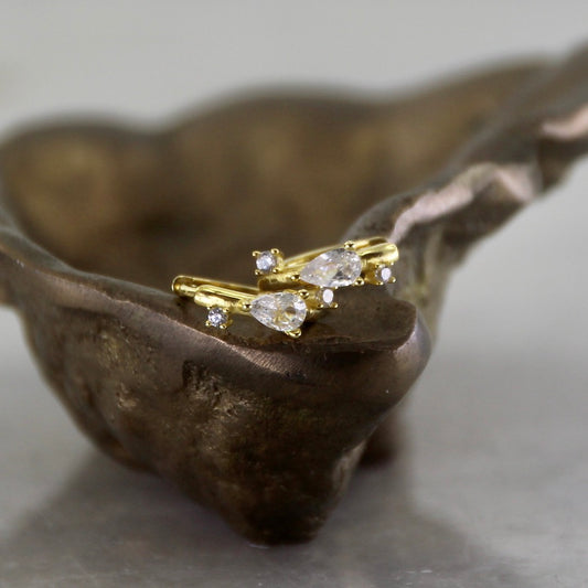 Celestial Crystal Pear Hoop