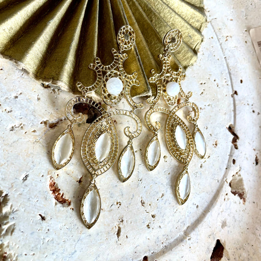 Lakshmi Goddess Gemstone Statement Earring