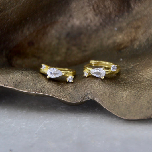 Celestial Crystal Pear Hoop