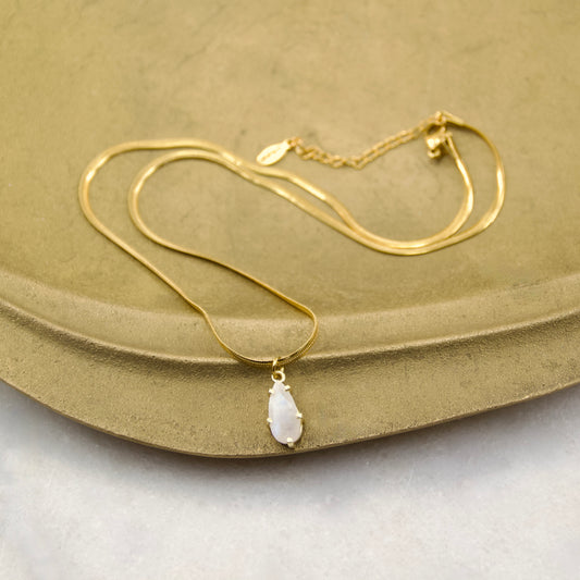 Golden Age Moonstone Teared Pendant