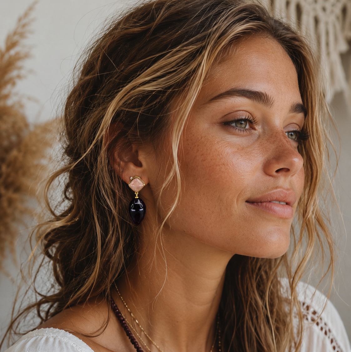Venus Rising Gemstone Tear Drop Earring