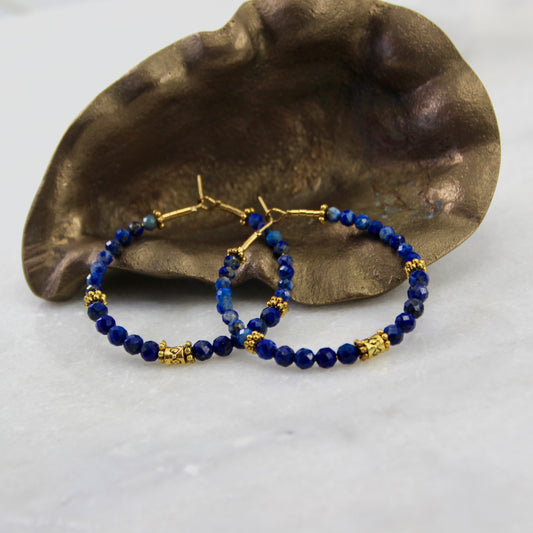 Lady of the Stars Large Gemstone Hoop