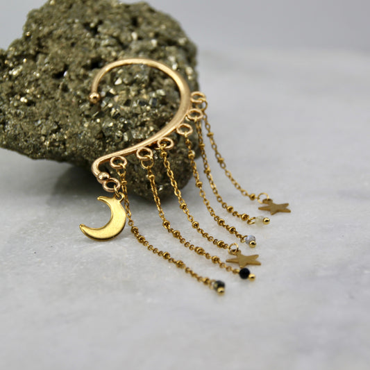 The Stars & Moon Ear Cuff