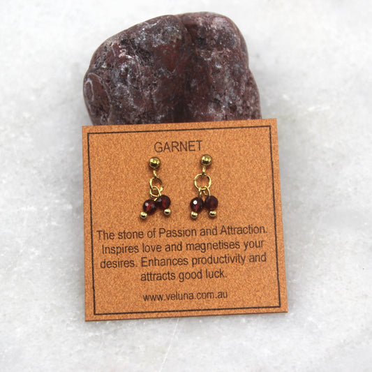 Golden Age Garnet Stud Earring