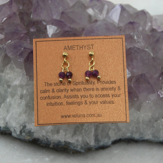 Golden Age Amethyst Stud Earring