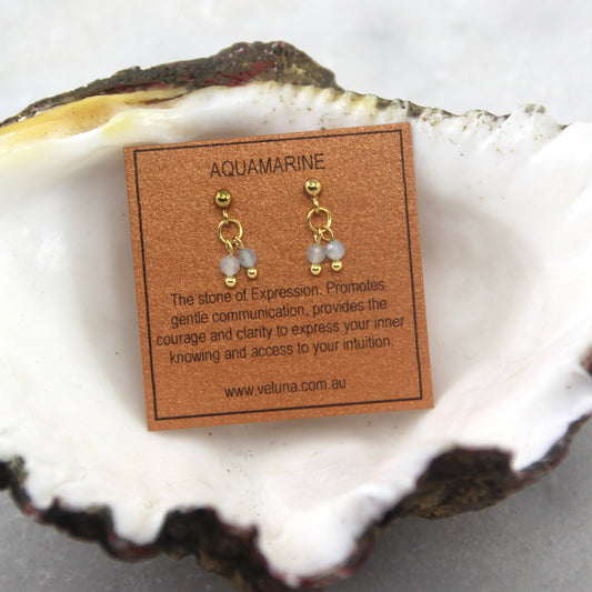 Golden Age Aquamarine Stud Earring
