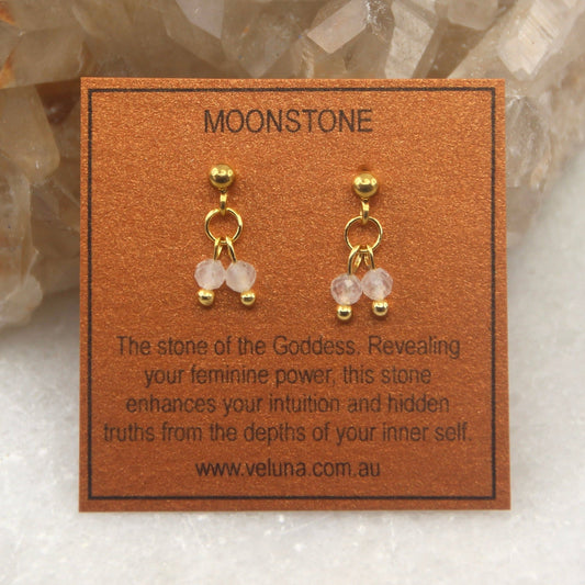 Golden Age Moonstone Stud Earring