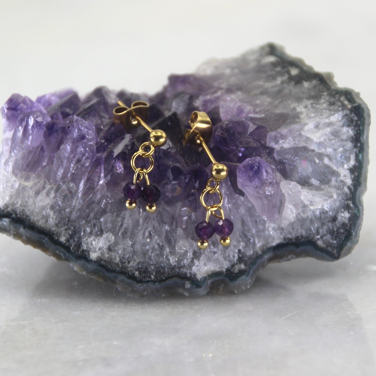 Golden Age Amethyst Stud Earring