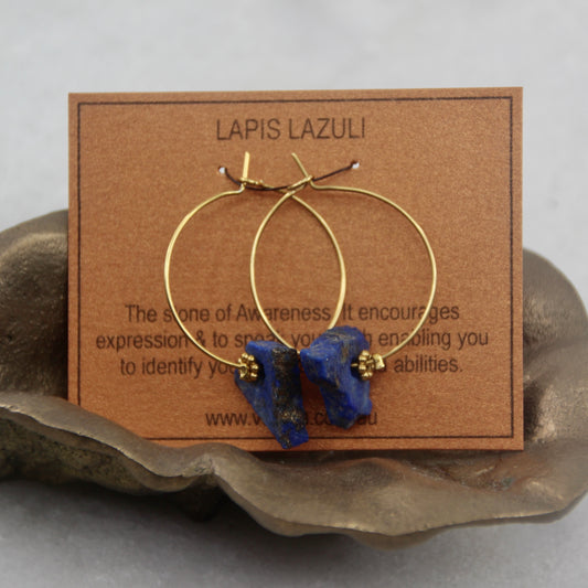 Moonspell Raw Gemstone Wire Hoop