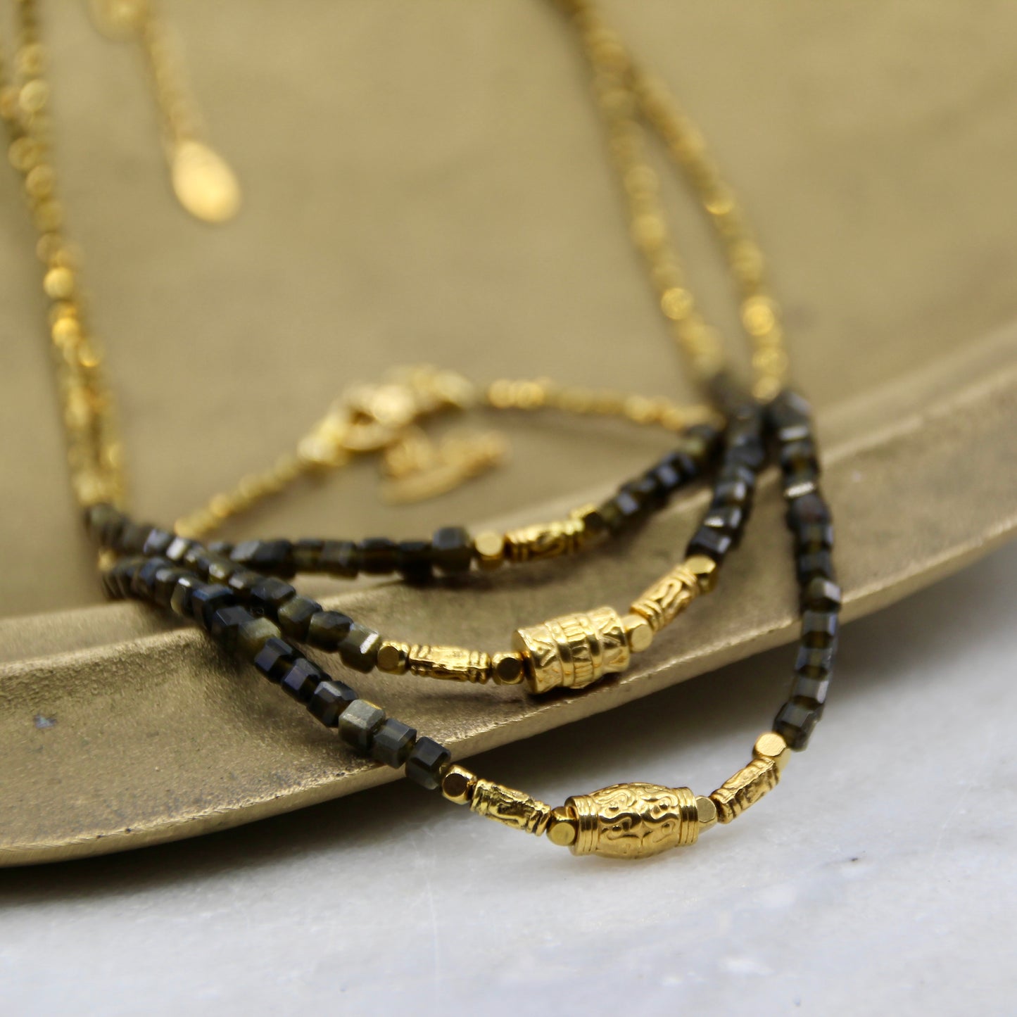 Nebula's Kiss Gold Obsidian Bracelet