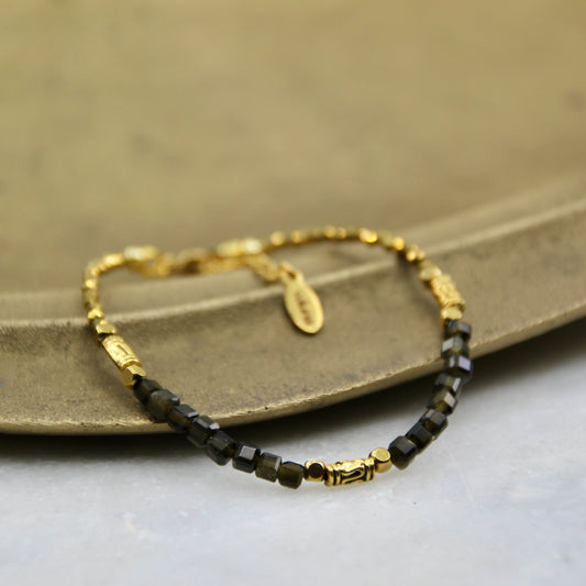 Nebula's Kiss Gold Obsidian Bracelet