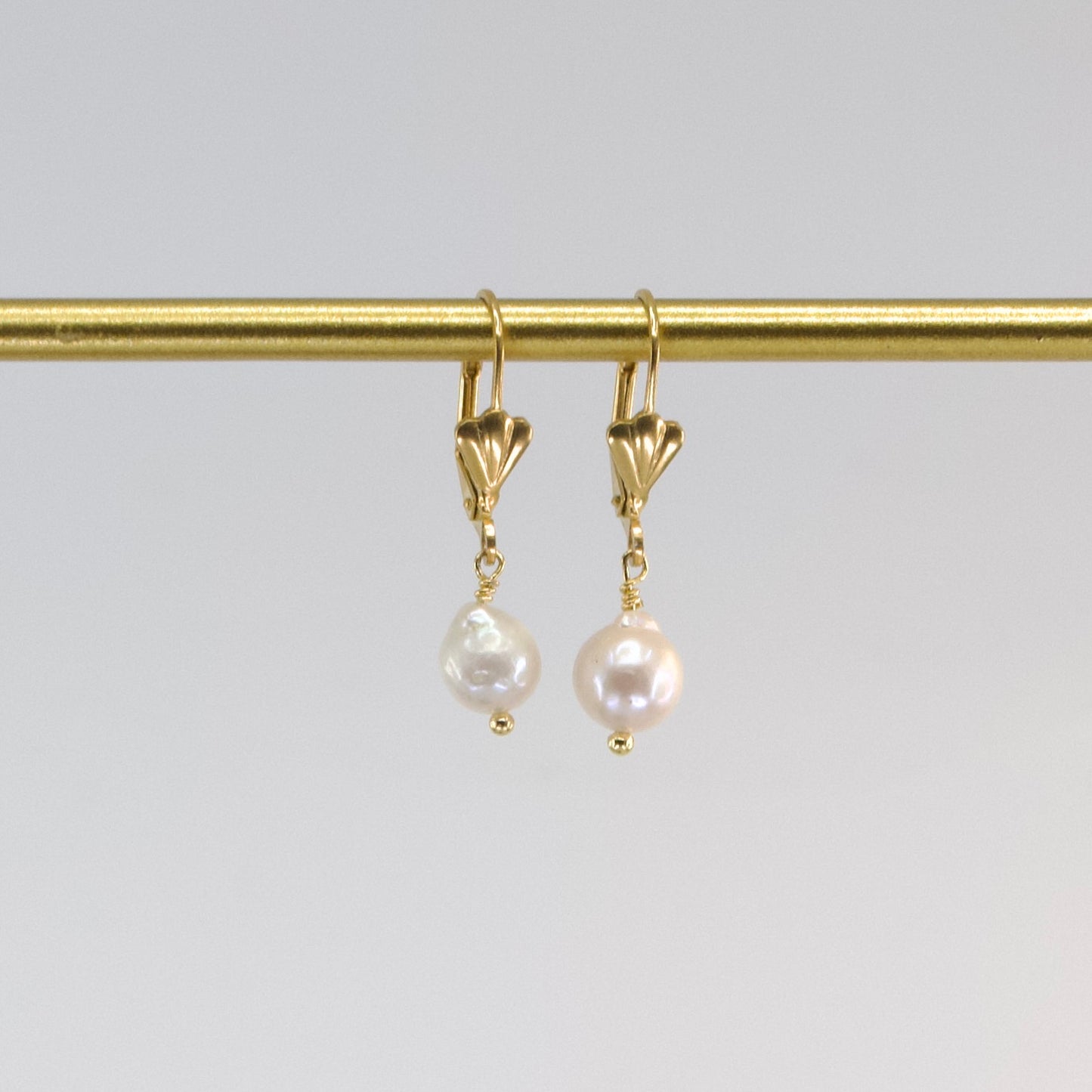 Fleur De Lis Small Baroque Pearl Earring