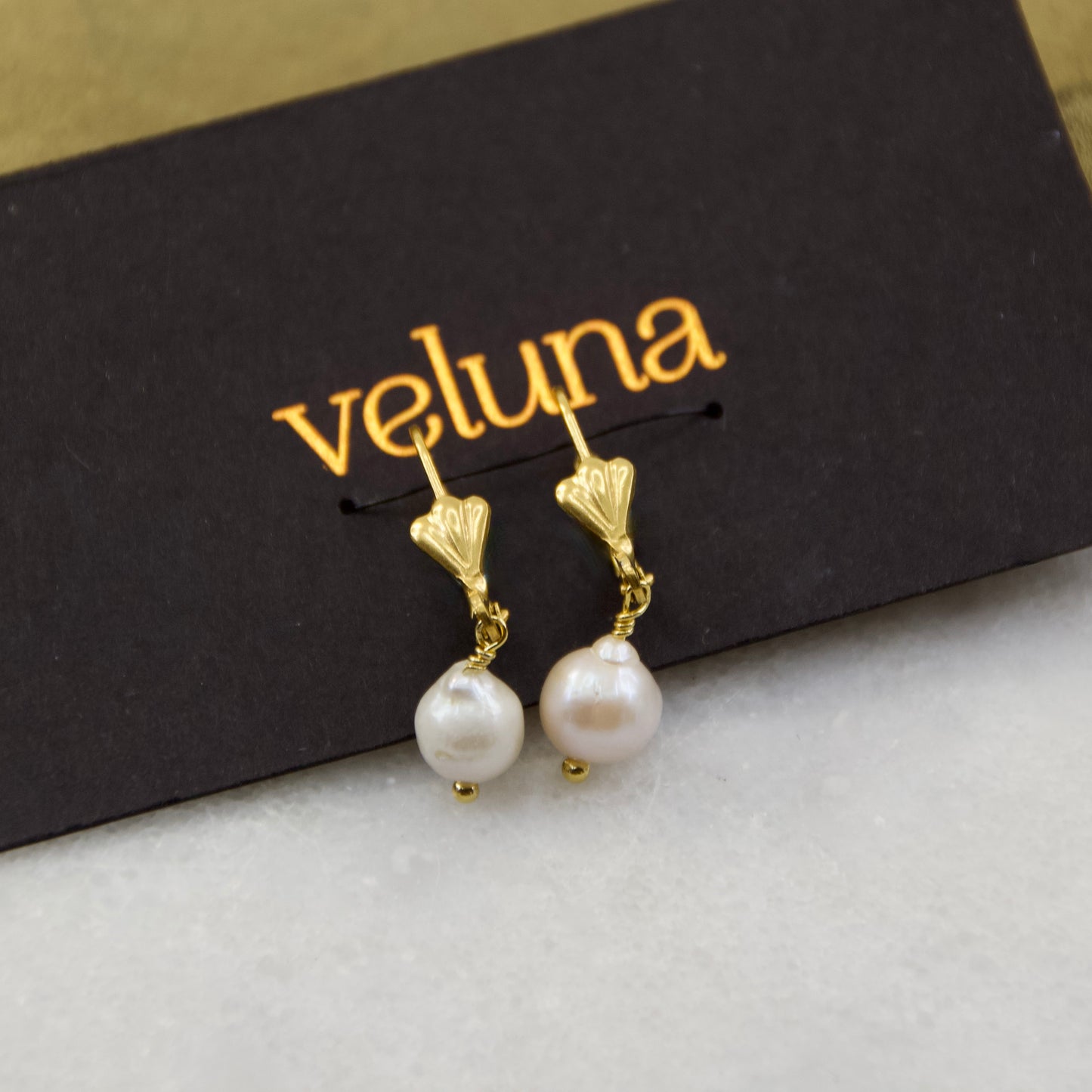 Fleur De Lis Small Baroque Pearl Earring