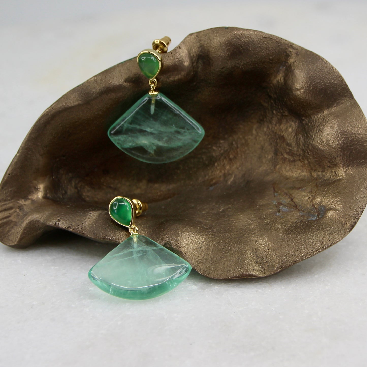 Venus Rising Gemstone Fan Drop Earring