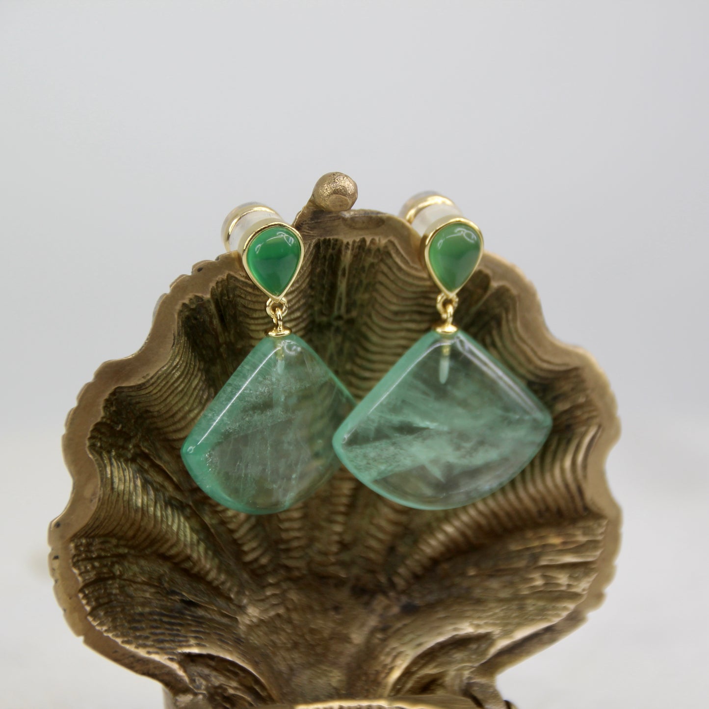 Venus Rising Gemstone Fan Drop Earring