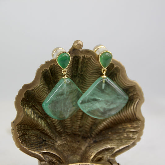 Venus Rising Gemstone Fan Drop Earring