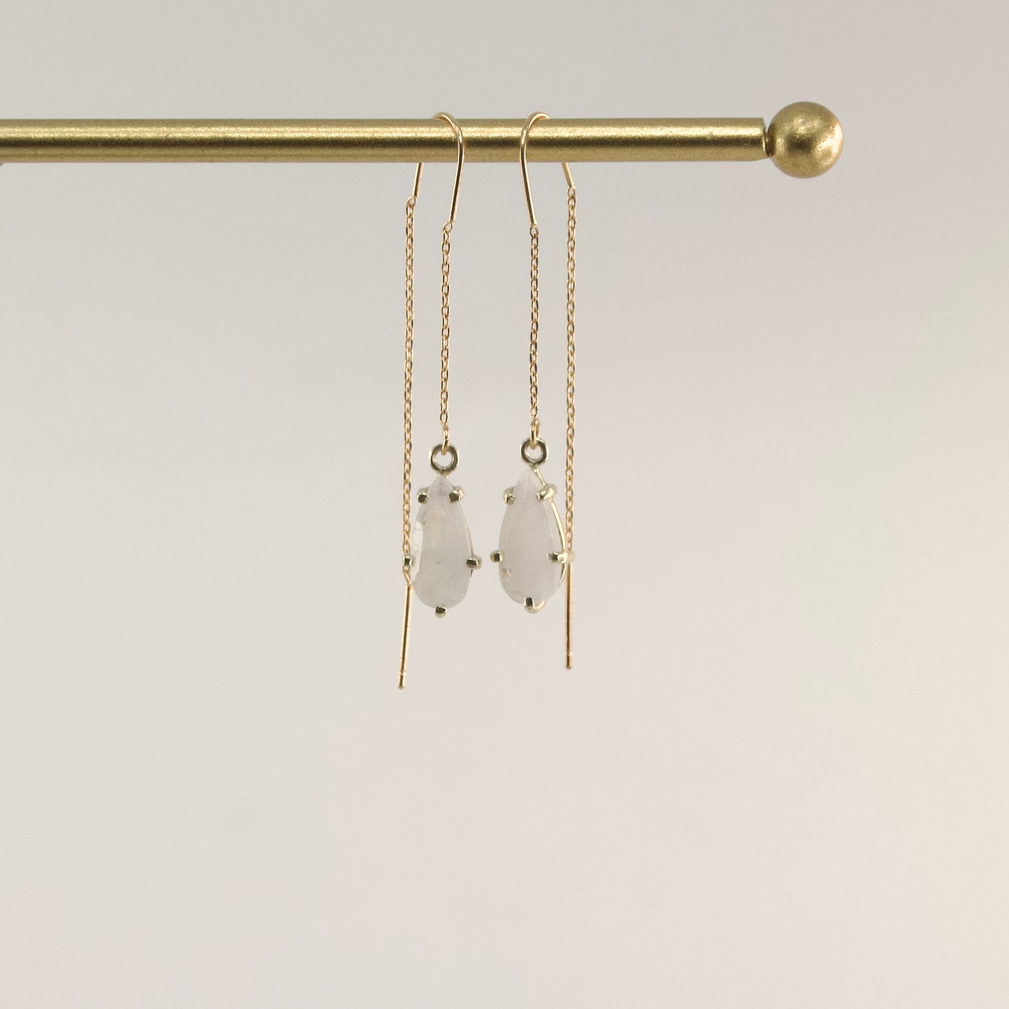 Golden Age Tear Drop Thread & Bar Earring