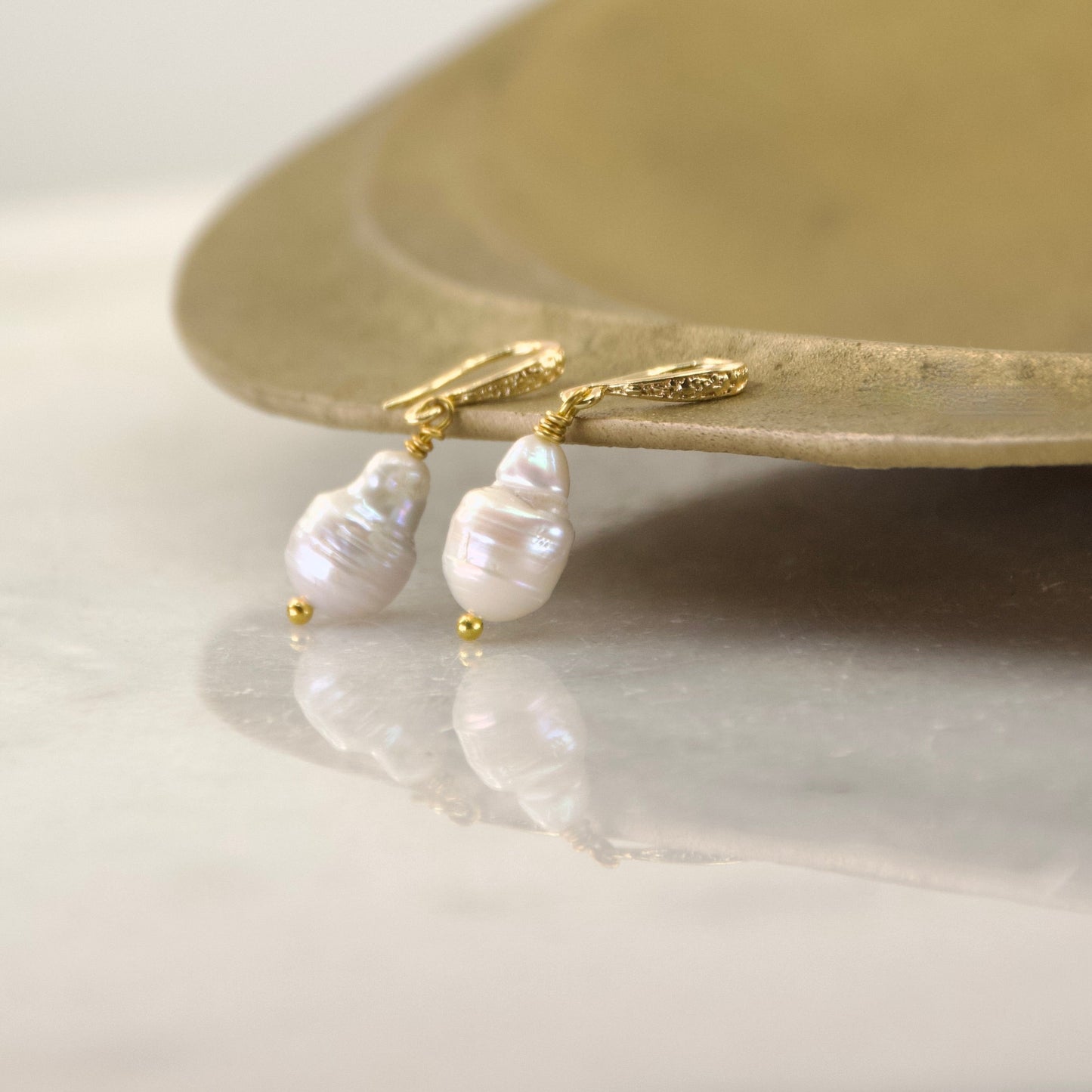 Ornate Baroque Freshwater Pearl Earring