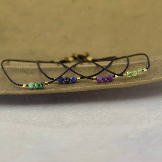 Golden Age Birthstone Thread Bracelet