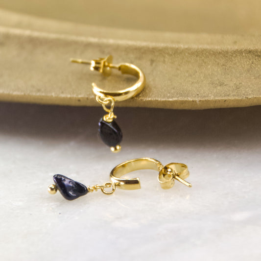 Divine Treasures Stone Huggie Hoop