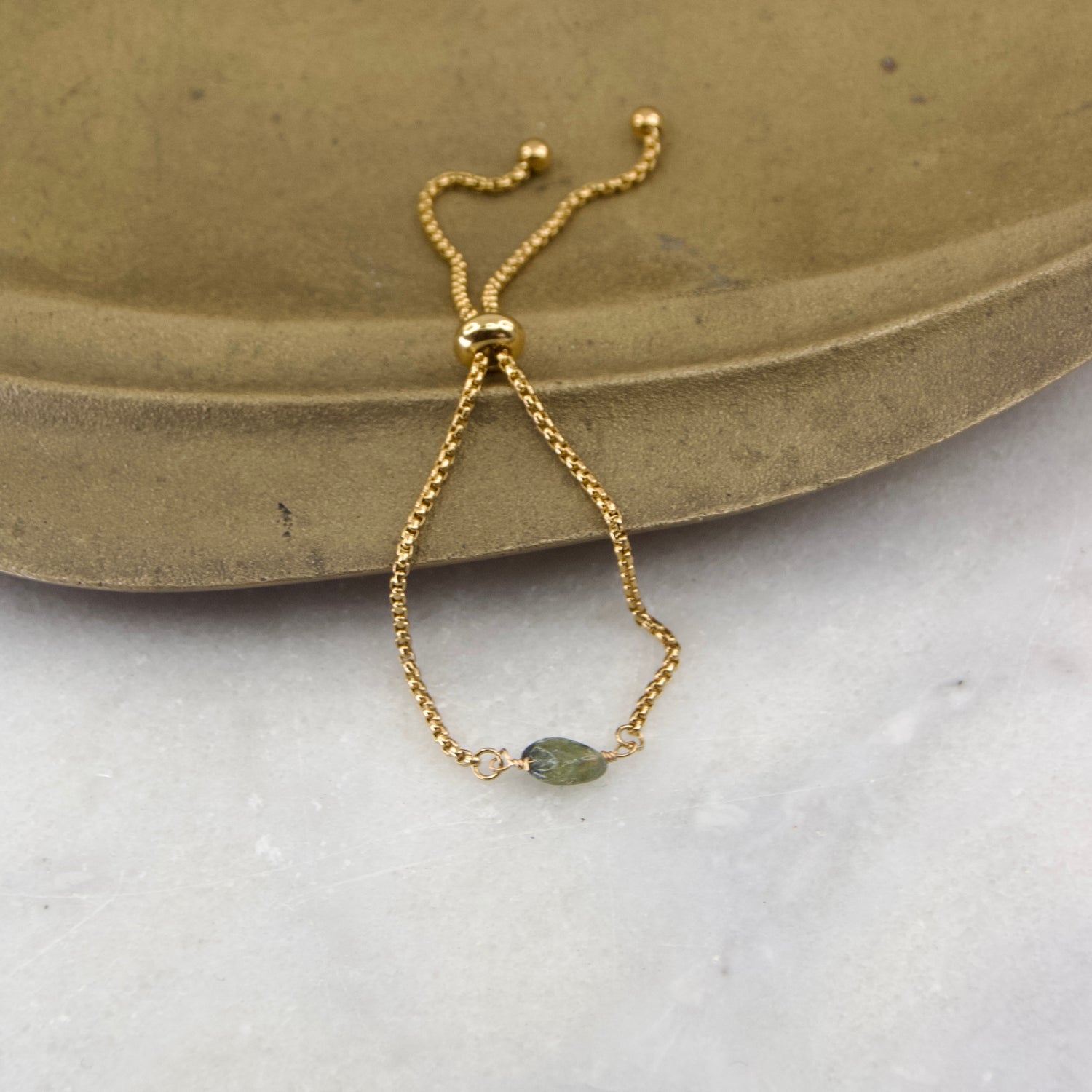 Blue Tourmaline Slider Stone Bracelet