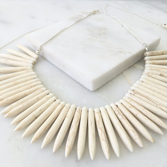Journey Within Howlite Statement Choker Neckpiece