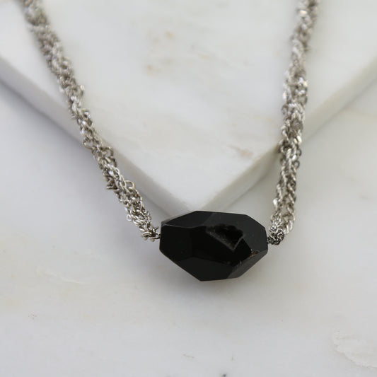 Pharaoh's Druzy Agate w Quartz Necklace