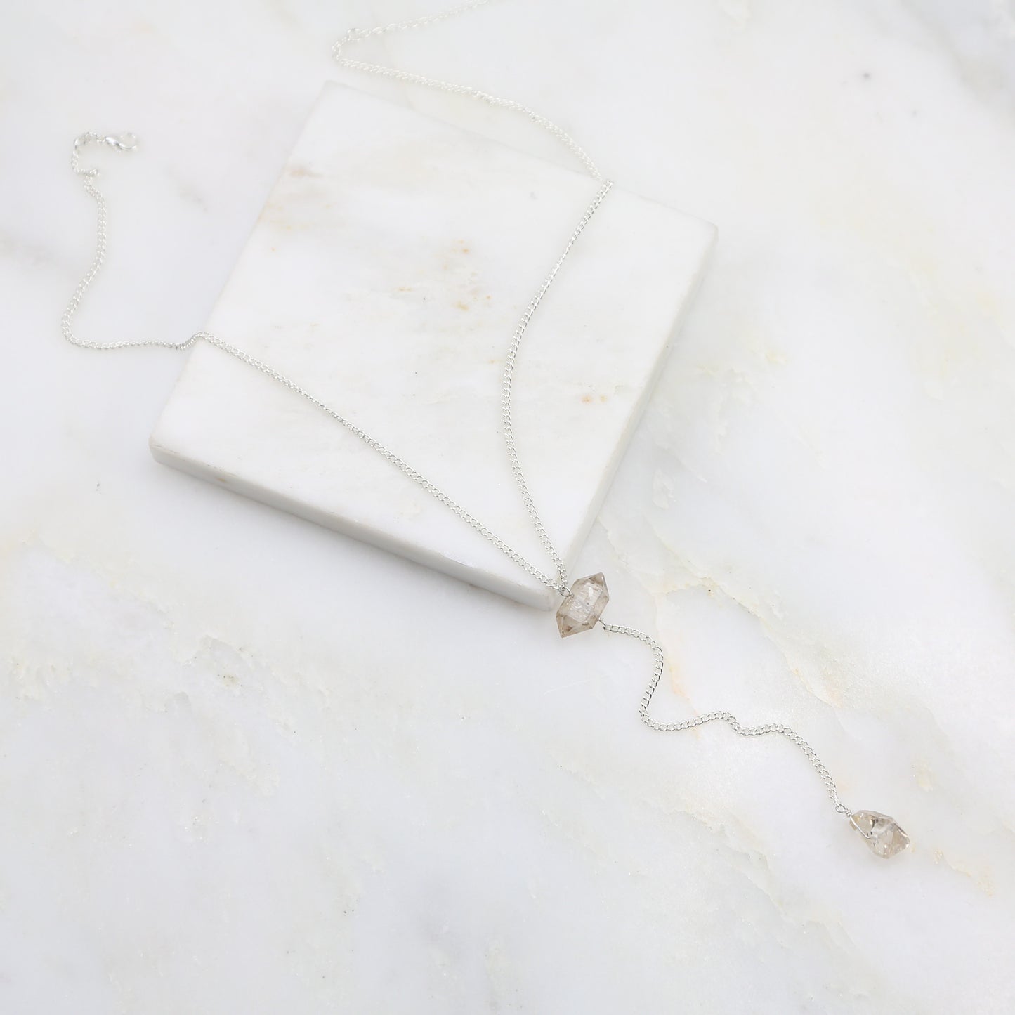 Portal of Light Herkimer Diamond Lariat Necklace