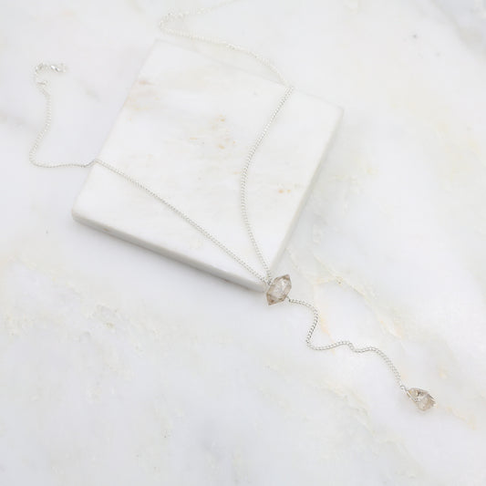 Portal of Light Herkimer Diamond Lariat Necklace