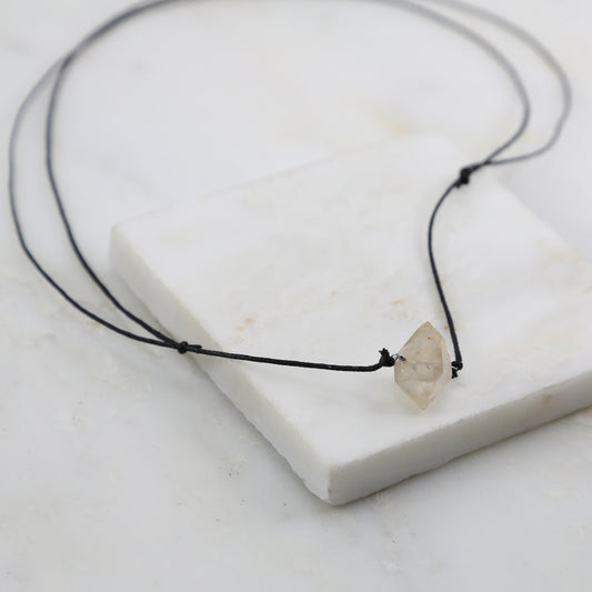 Portal of Light Herkimer Diamond Corded Pendant