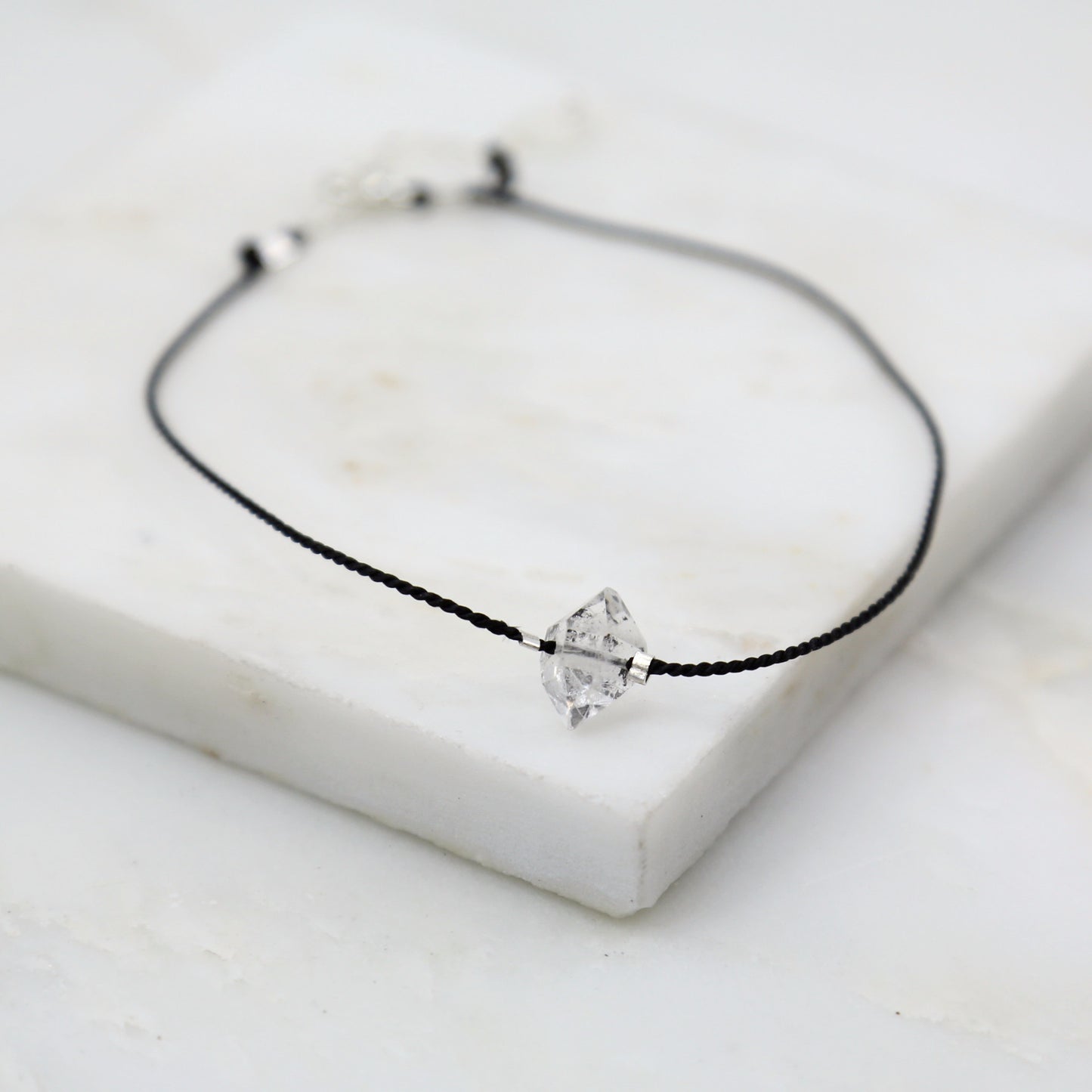 Portal of Light Herkimer Diamond Thread Anklet