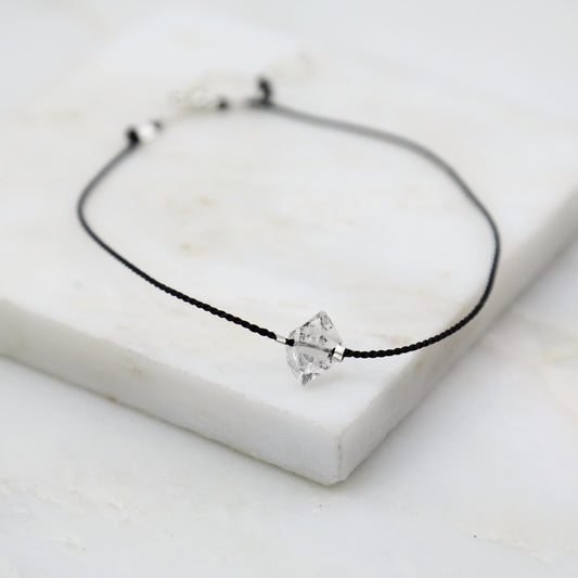 Portal of Light Herkimer Diamond Thread Anklet