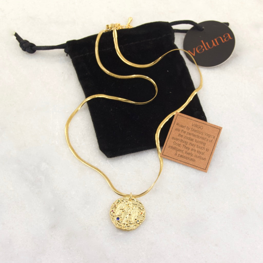 Virgo Golden Age Zodiac Pendant