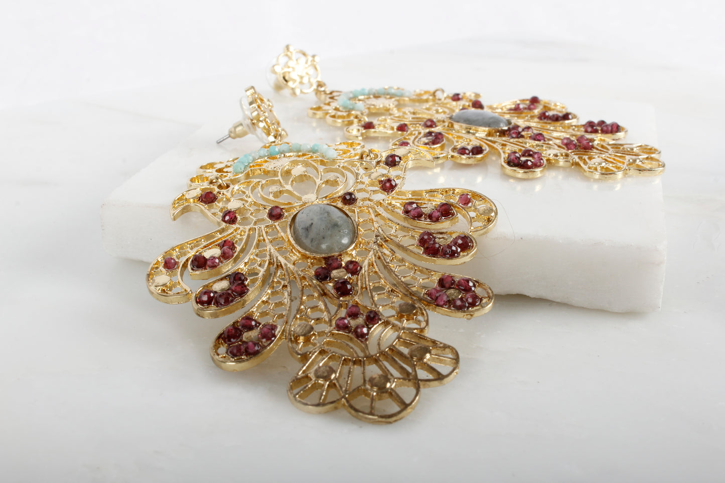 Aphrodite Goddess Gemstone Statement Earring