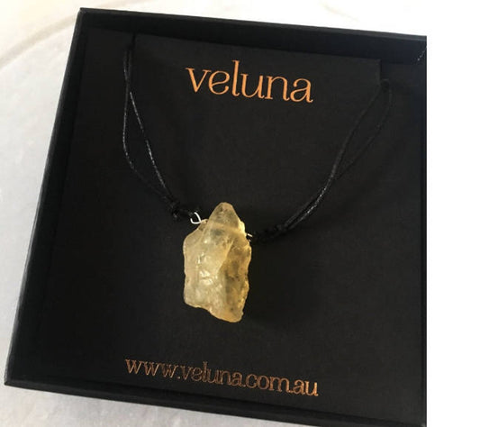 Love from a Stone Citrine Corded Pendant