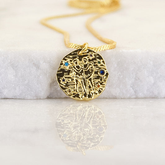 Gemini Golden Age Zodiac Pendant