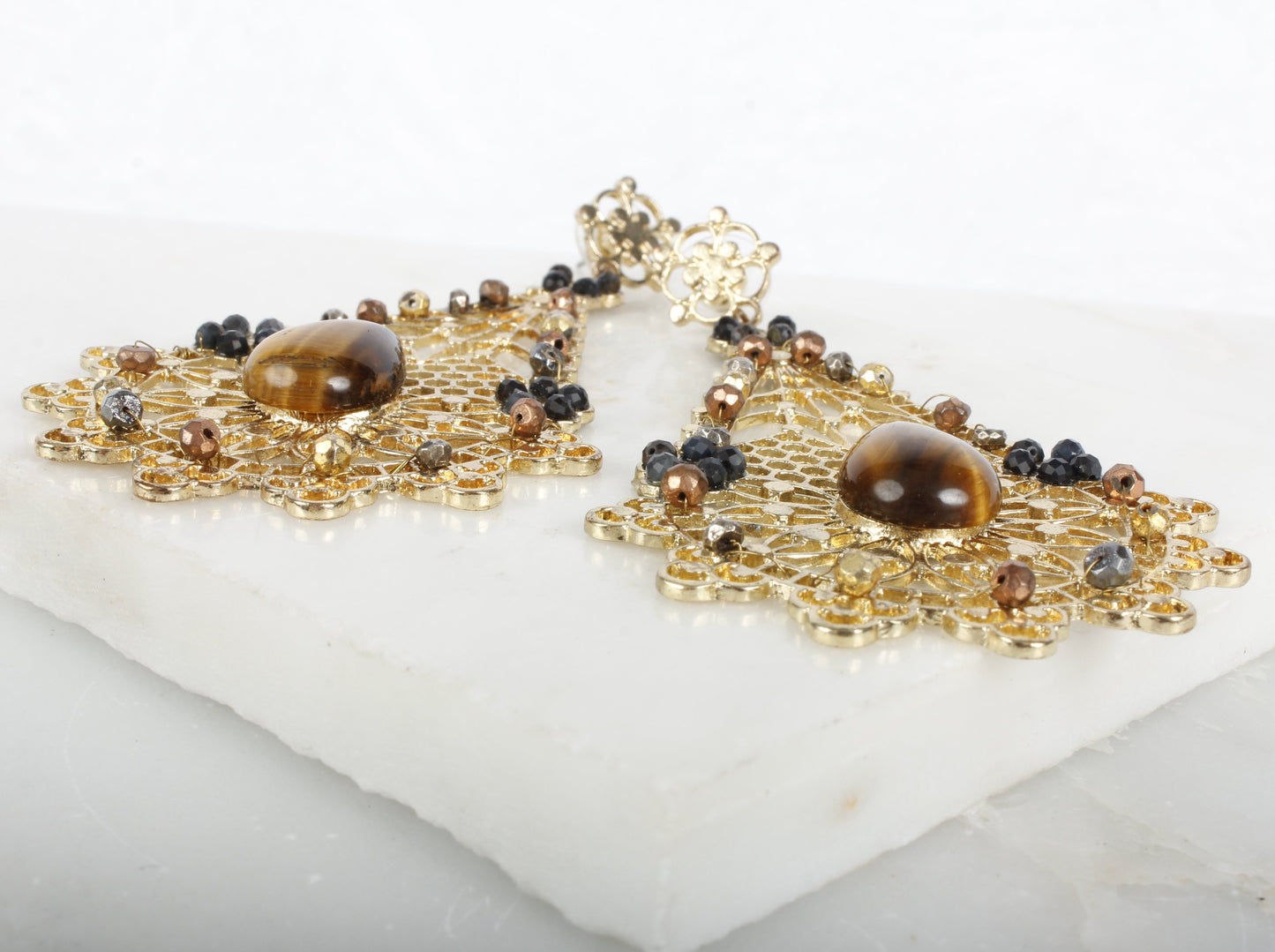 Goddess Pele Gemstone Statement Earring