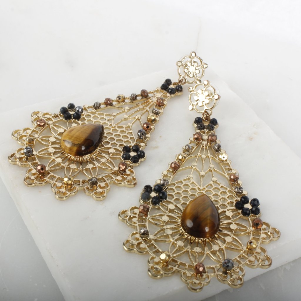 Goddess Pele Gemstone Statement Earring