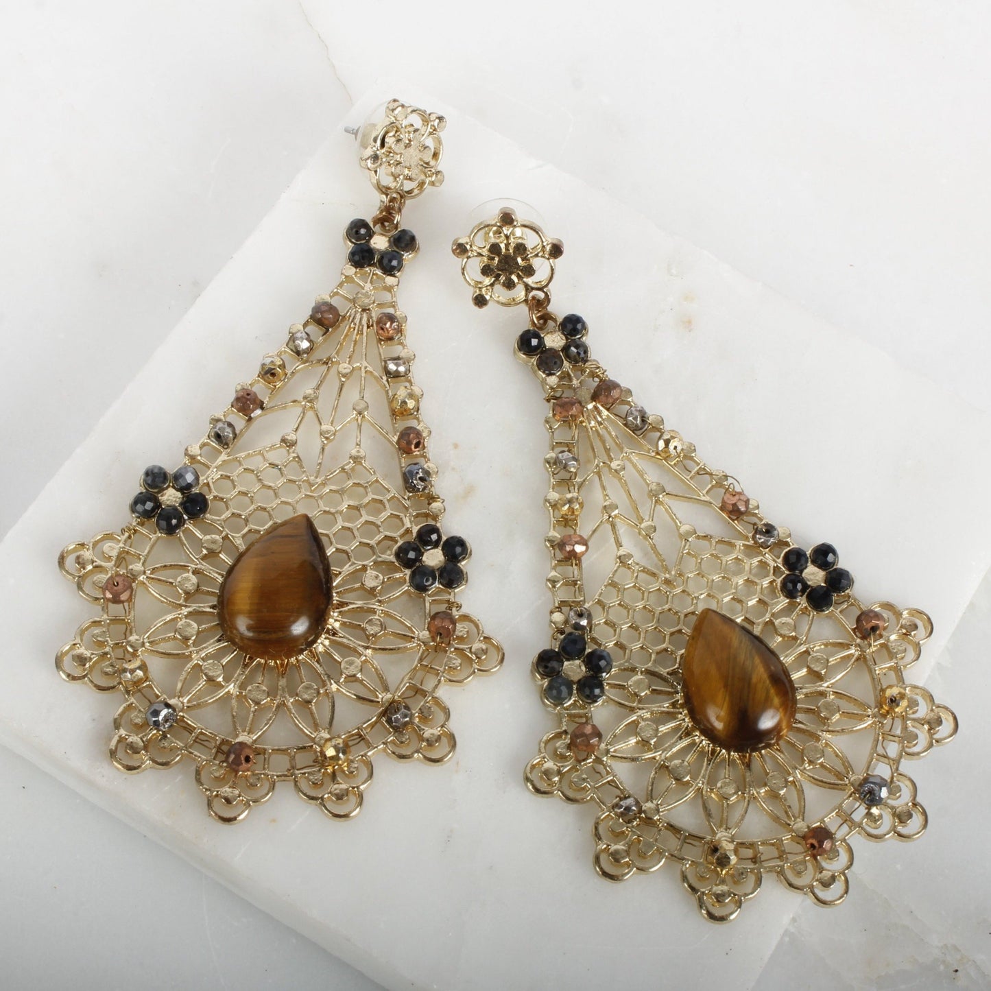Goddess Pele Gemstone Statement Earring