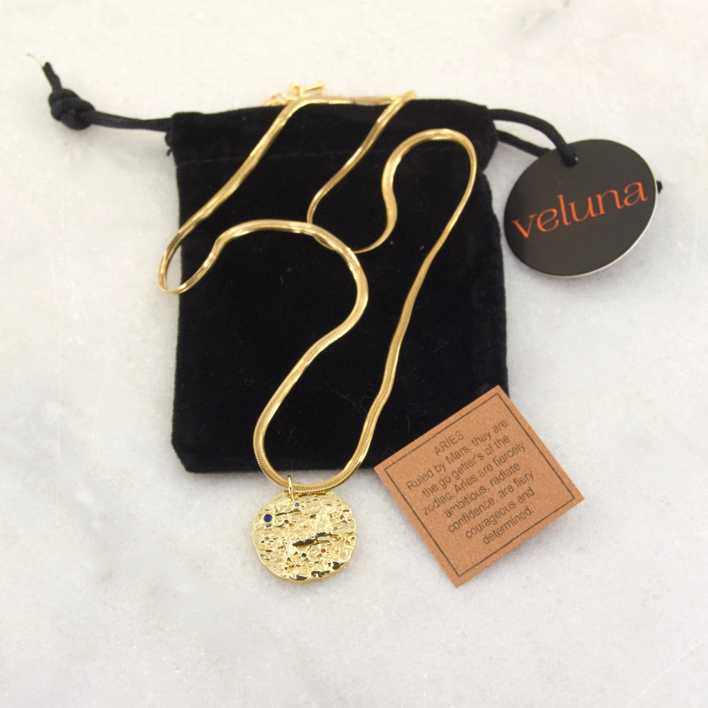 Aries Golden Age Zodiac Pendant