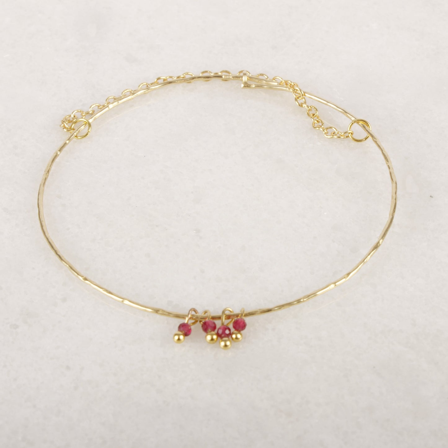 Razzle Dazzle Ruby Brass Bangle