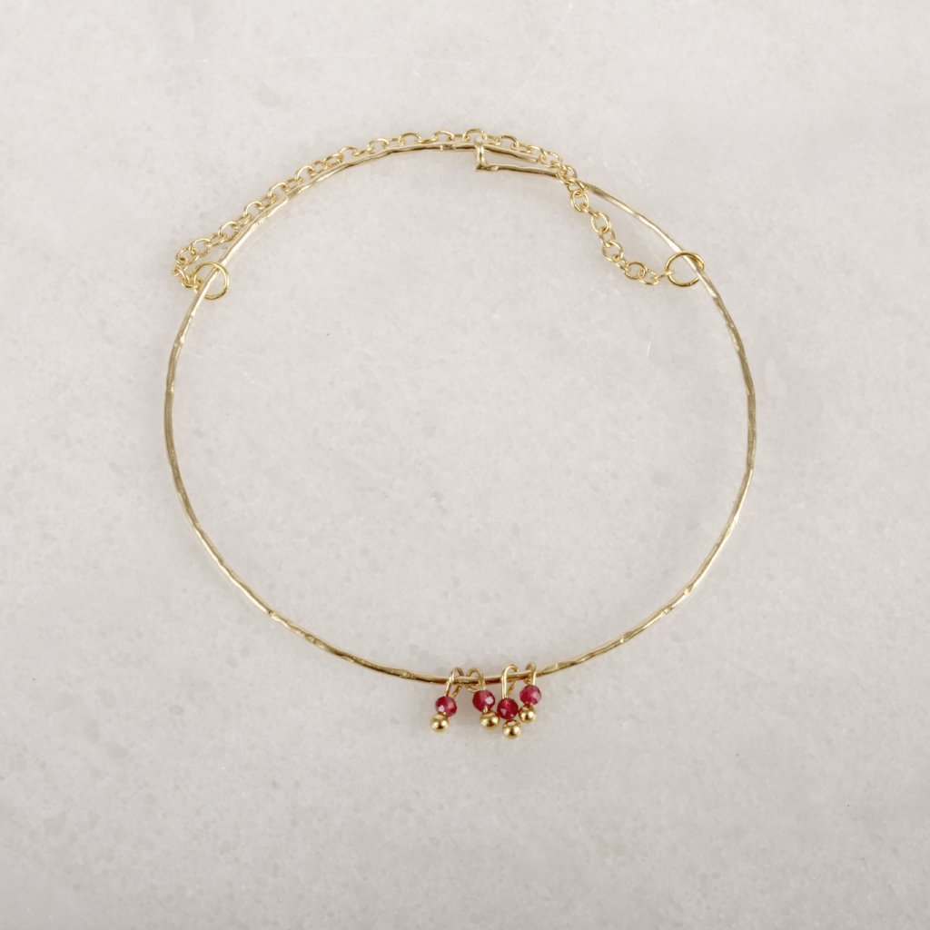 Razzle Dazzle Ruby Brass Bangle