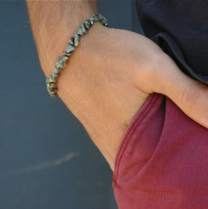 Portal of Light Mens Pyrite Bracelet