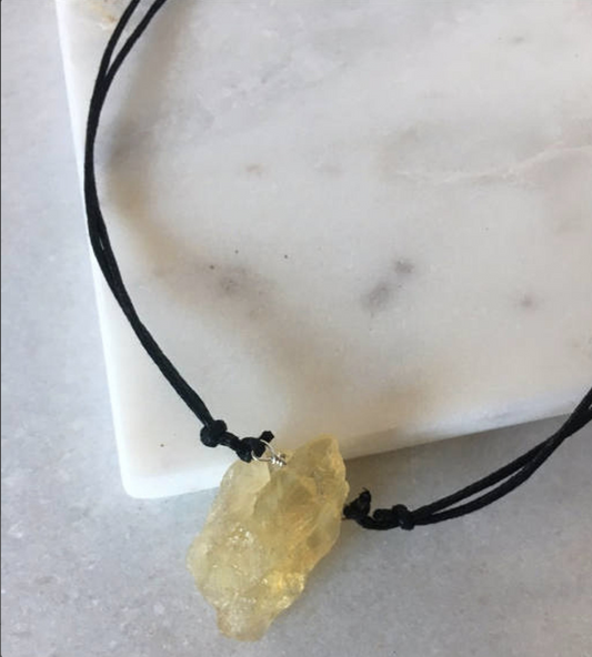 Love from a Stone Citrine Corded Pendant